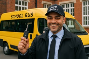 PCO driver ready to start a school run job in London.