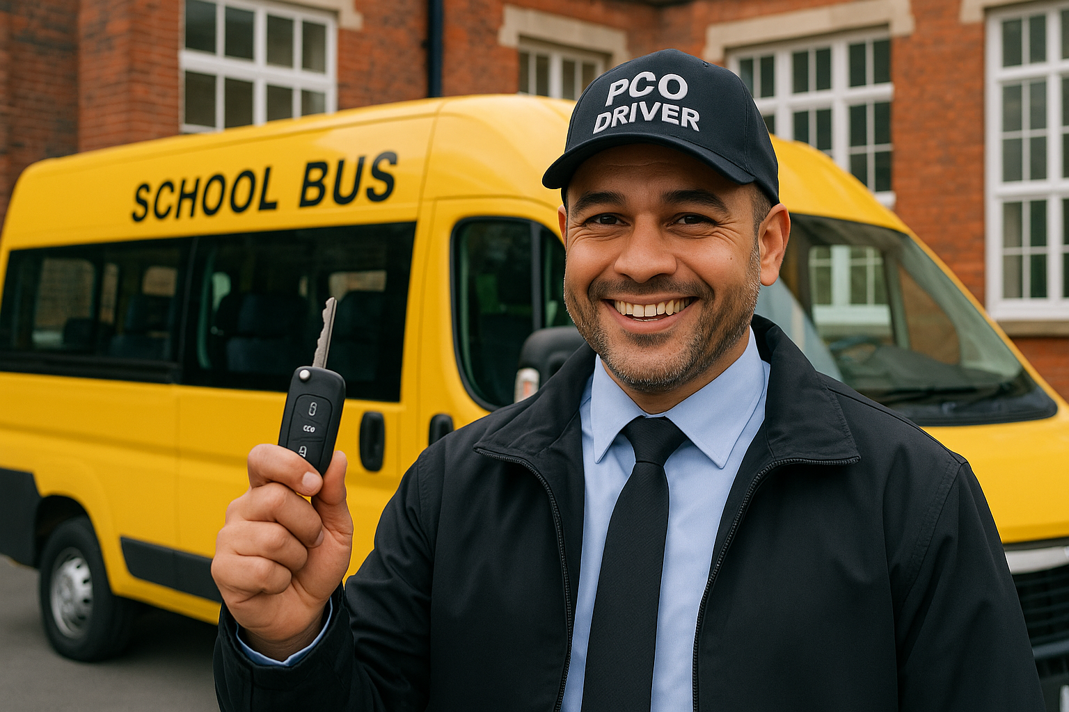 PCO driver ready to start a school run job in London.